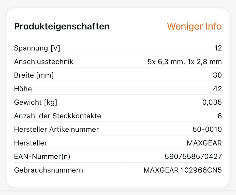 Alle Autoersatzteile: Scheibenwischer Relais 191955531 / 50-0010  Neu – Gebraucht aus Meilen von inf_6dh9 1