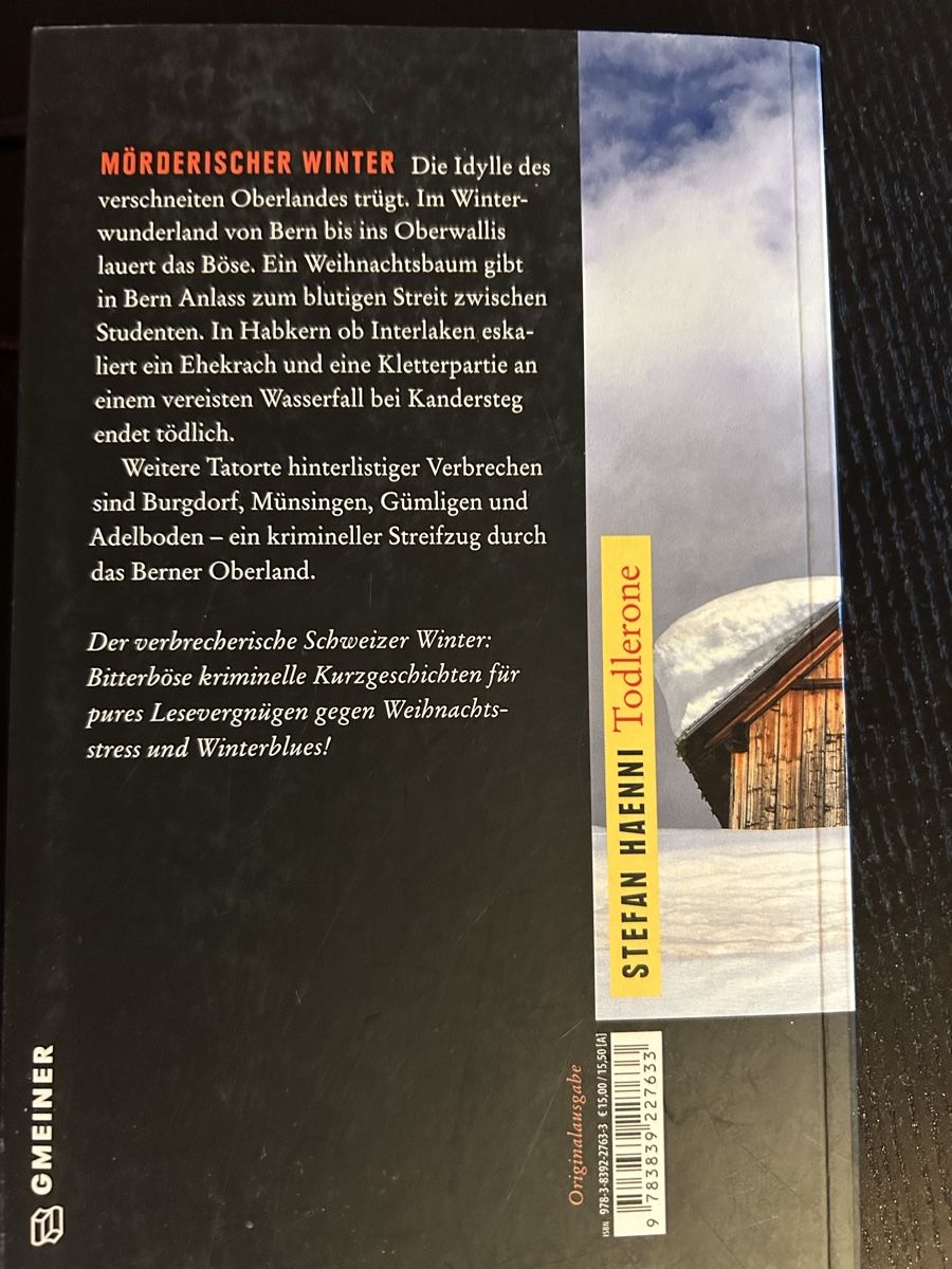 Libri: Stefan Hänni - Todlerone - Krimi – Usato da Ried b. Kerzers venduto da petrar22 1