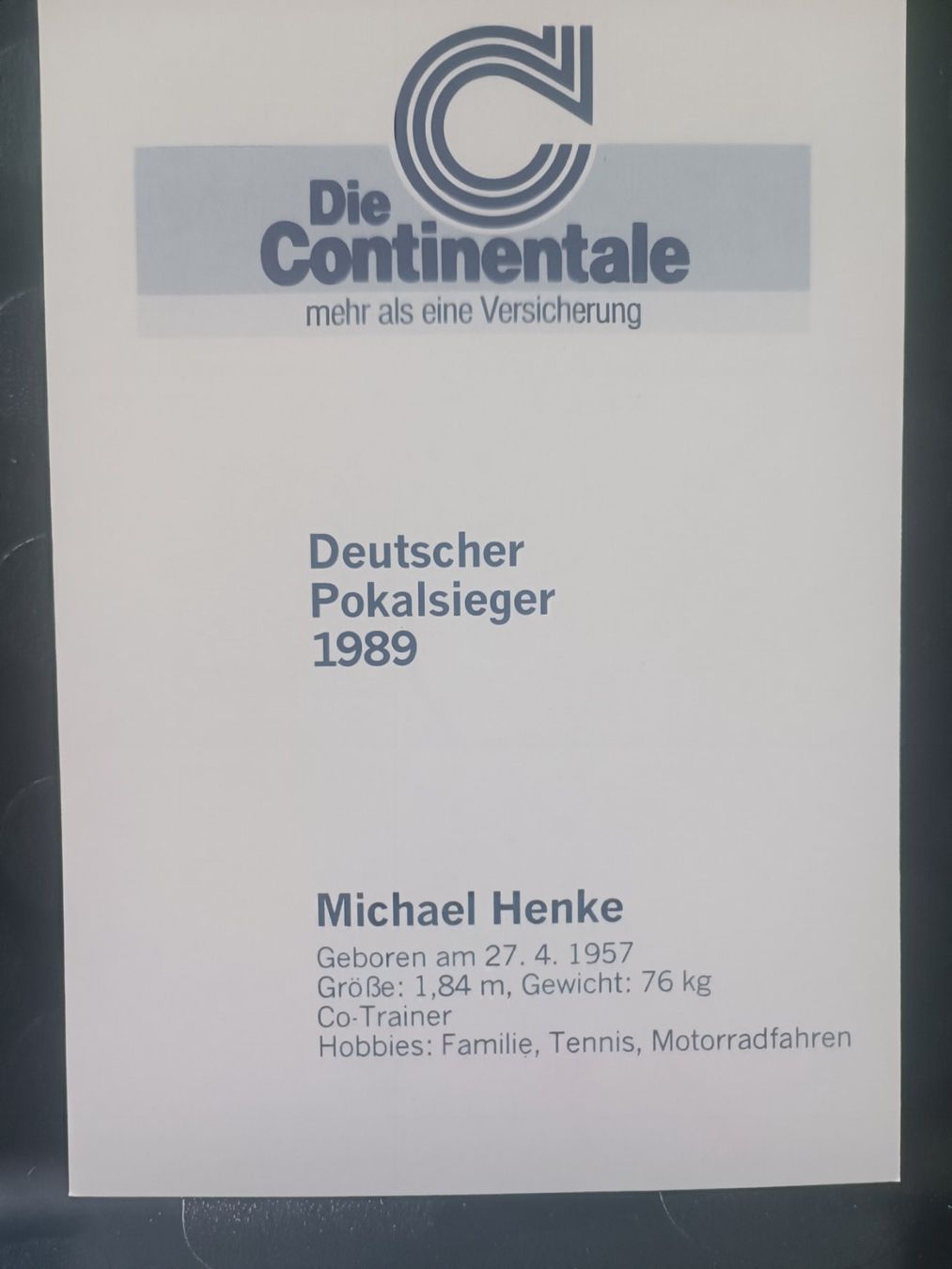Autogramme: Michael Henke - BVB - Borussia Dortmund - Handsigniert – Gebraucht aus Menziken von Artographs 1
