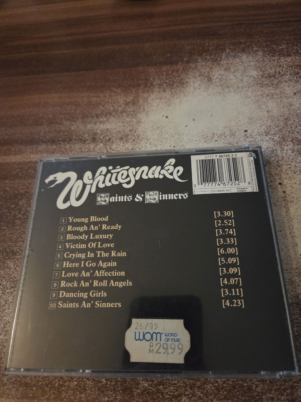CDs: Whitesnake - Saints & Sinners – D'occasion à Wattenwil par Mage66 1