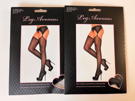 Strumpfhose Strapslook, LEG AVENUE, One Size, Farbe Schwarz