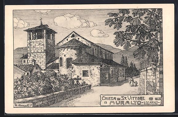 Cartoline postali: Muralto, Chiesa di St. Vittore – Usato da Berlin venduto da bartko-reher