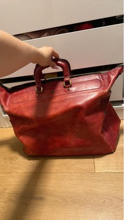 AIGNER Vintage Reisetasche Leder Bordeaux Doktortasche