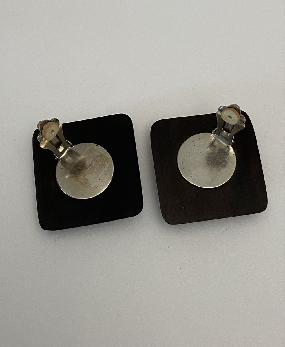 Ohrringe & -stecker: Ohrclips Ohrringe Holz Quadrat – Gebraucht aus Fislisbach von KolibriSecondhand 3