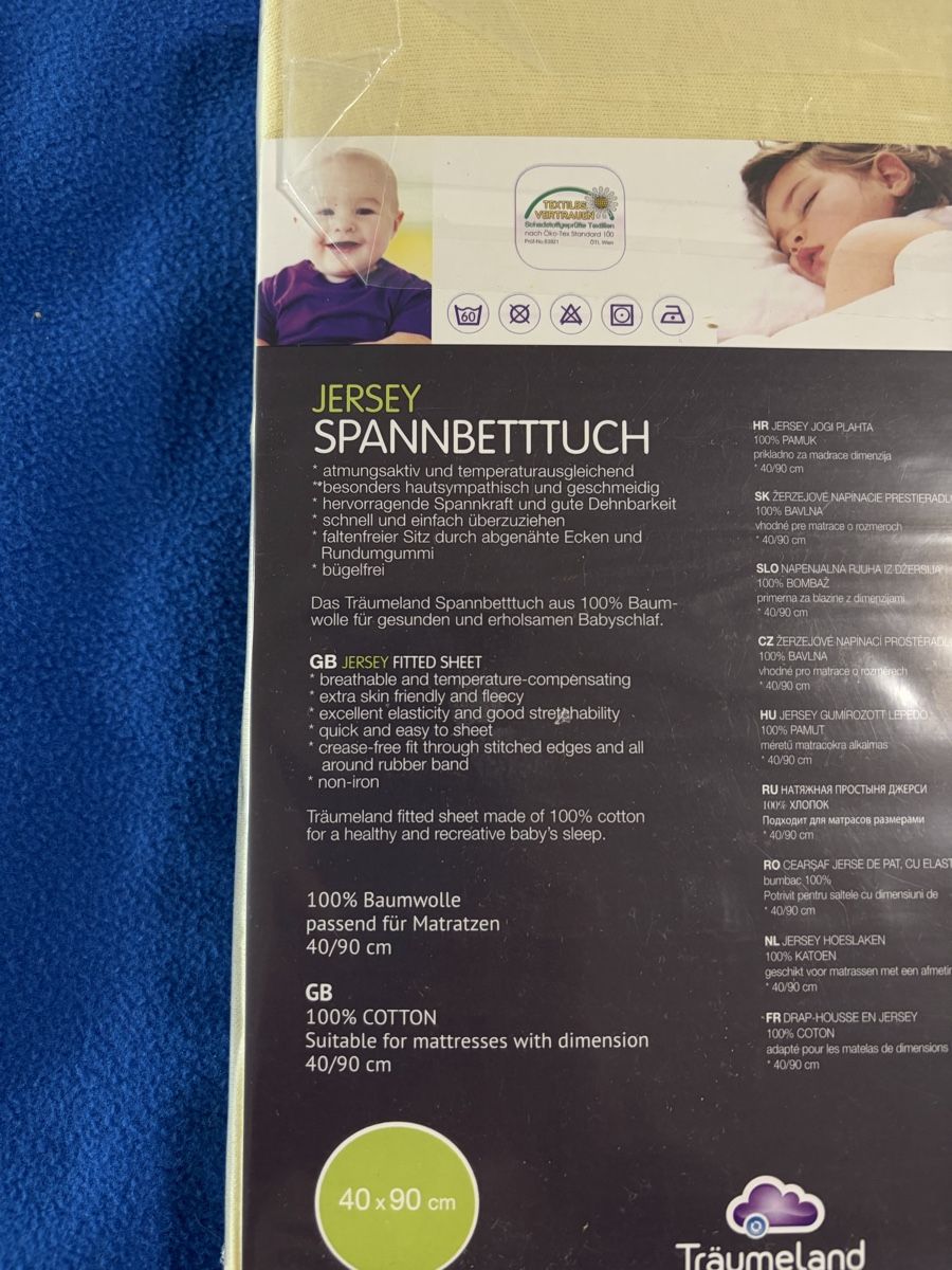Biancheria da letto: Fixleintuch jerey gelb 40X90 – Nuovo e nell'imballaggio originale da Embrach venduto da Yeasy 1