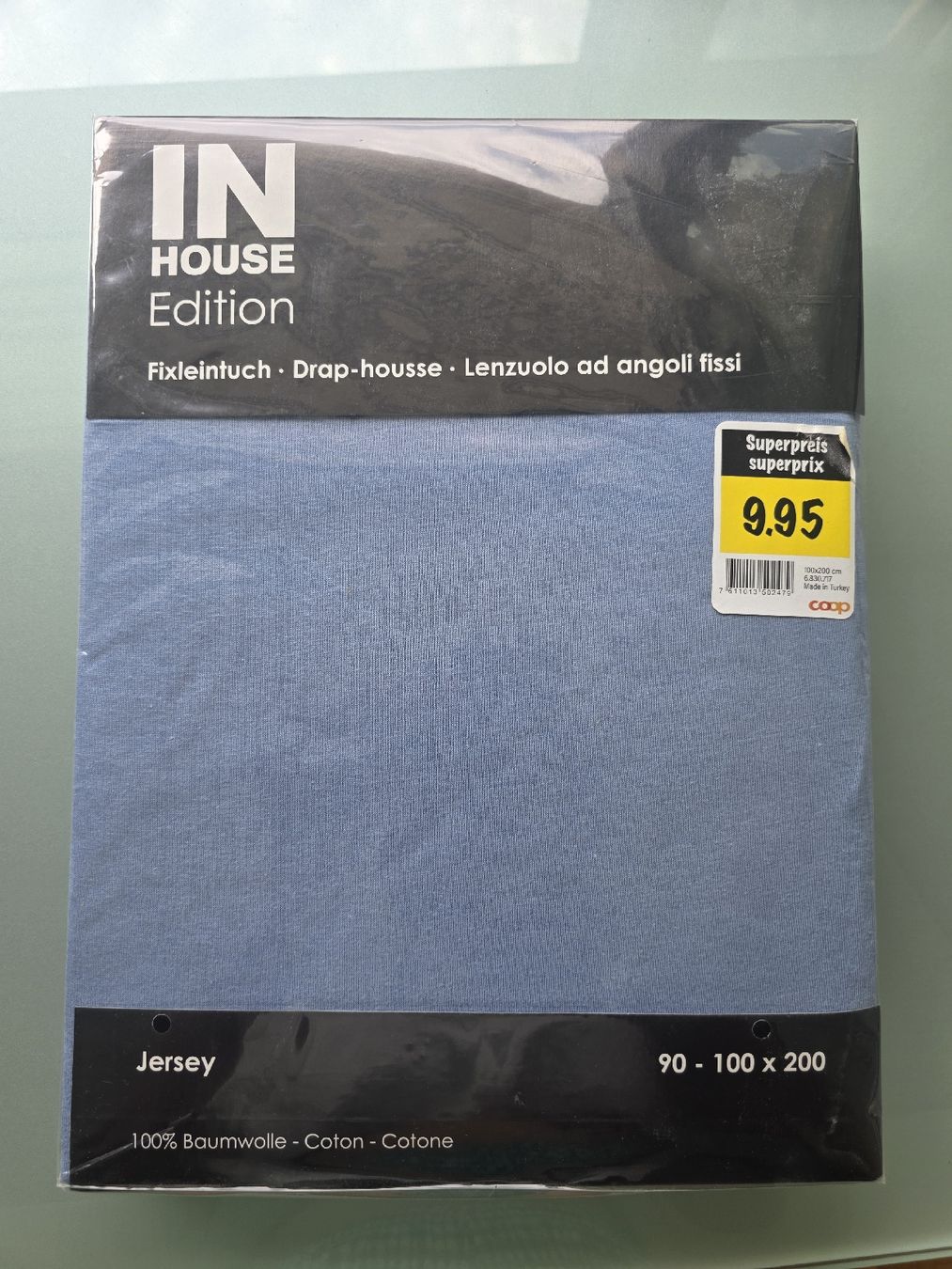 Linge de lit: Bed Sheet Jersey Blue – Neuf avec emballage d'origine à Montreux par r_carli