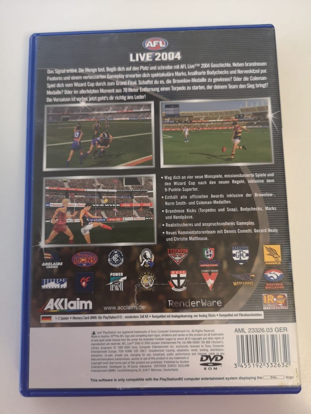Giochi: AFL Live 2004 Aussie Rules Football (PS2) – Usato da Herisau venduto da Seyashop1 2