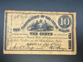 USA Albany 1862 – Historische Banknote 10 Cents