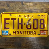 🇨🇦 1976 Vintage Autoschild - Manitoba ETH-608 - Kanada