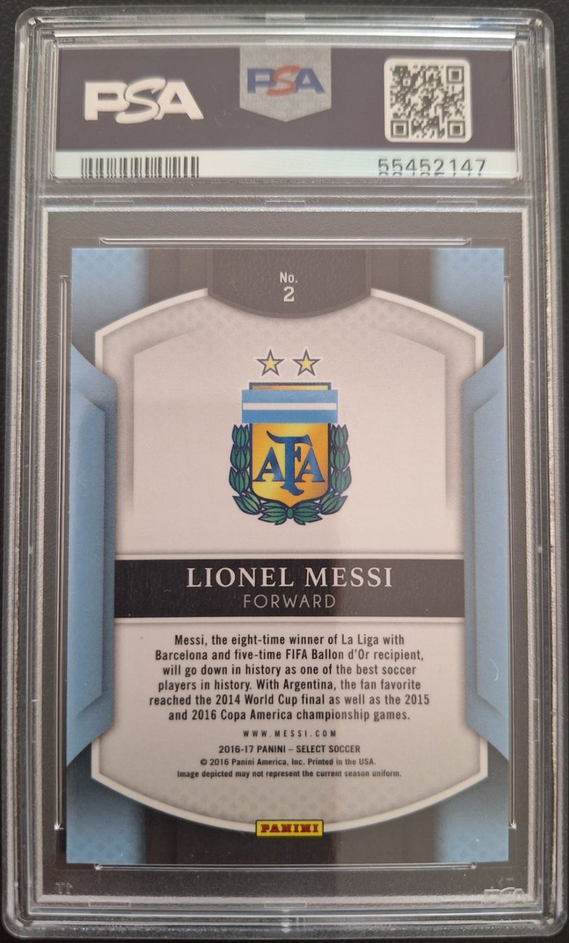 Panini Carte collezionabili: 2016 PANINI SELECT LIONEL MESSI PSA 10 – Usato da St. Gallen venduto da Matrix023 1