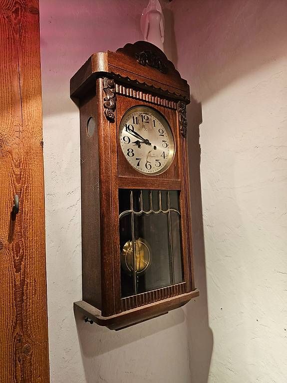 Orologi da terra & Orologi da parete: Antike Holzpendeluhr  Regulator restauriert Silbergong – Usato da Schwaderloch venduto da fes_n2z8 1