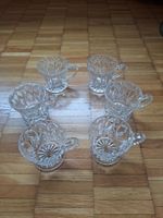 6 Henkelgläser Pressglas 30er Jahre  (Punsch/Bowle/Bier)