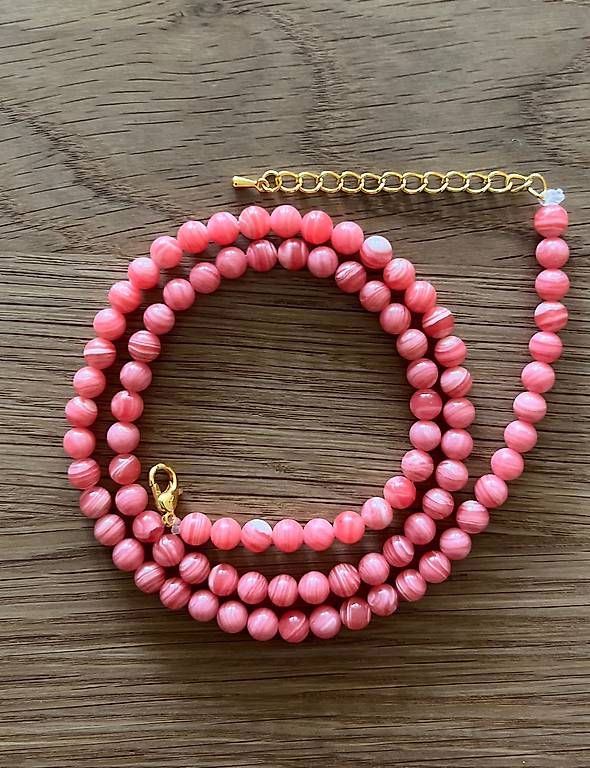 Catenine: Rhodochrosit Edelstein Halskette NEU  – Usato da Basel venduto da Findus78 1