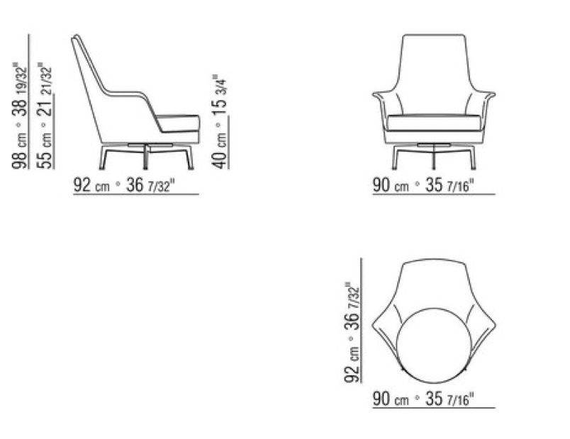 Flexform Divani: Drehsessel GUSCIALTO LIGHT, Flexform – Nuovo (secondo la descrizione) da Vogelsang AG venduto da Jasmin-Co. 1