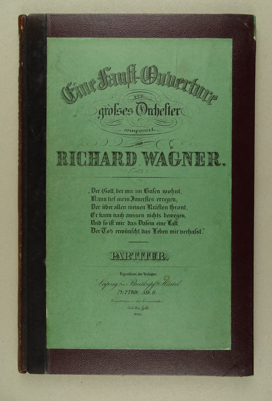 Libri: RICHARD WAGNER: EINE FAUST-OUVERTURE, ERSTAUSGABE – Usato da Grüningen venduto da Kartensammler