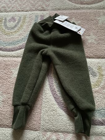 Warme Wollhose von Engel olivgrün, Grösse 74/80