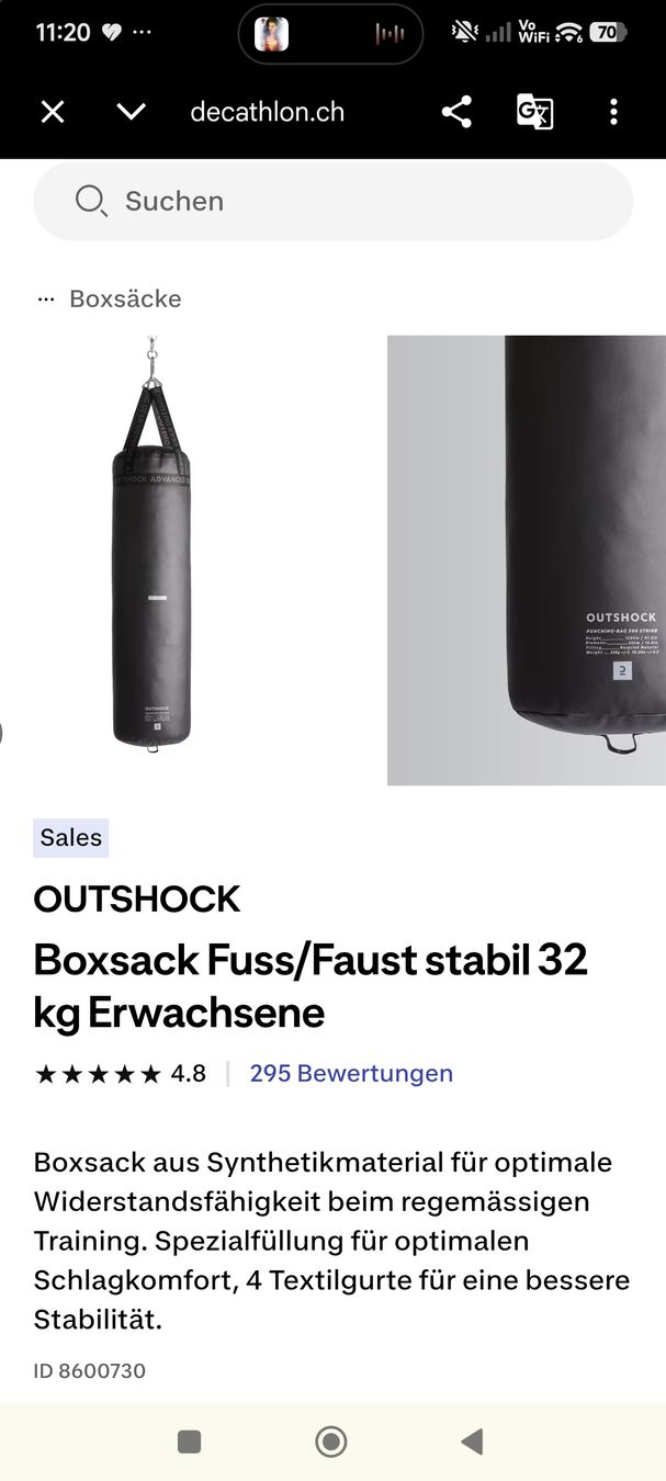 Sacchi da boxe: OUTSHOCK Boxsack 500 Strike 120cm neuwertig – Nuovo (secondo la descrizione) da Winterthur venduto da SabrinaSe