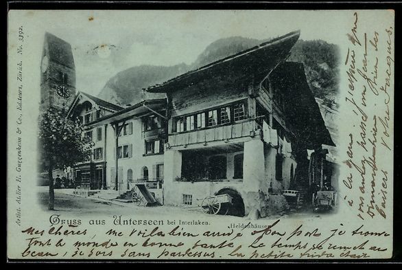 Cartes postales: Mondschein-AK Unterseen bei Interlaken,  – D'occasion à Berlin par bartko-reher
