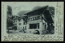 Mondschein-AK Unterseen bei Interlaken, 