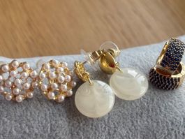 Luxus Elegante Ohrstecker Ohrschmuck  Farbe: Gold Zirkonia