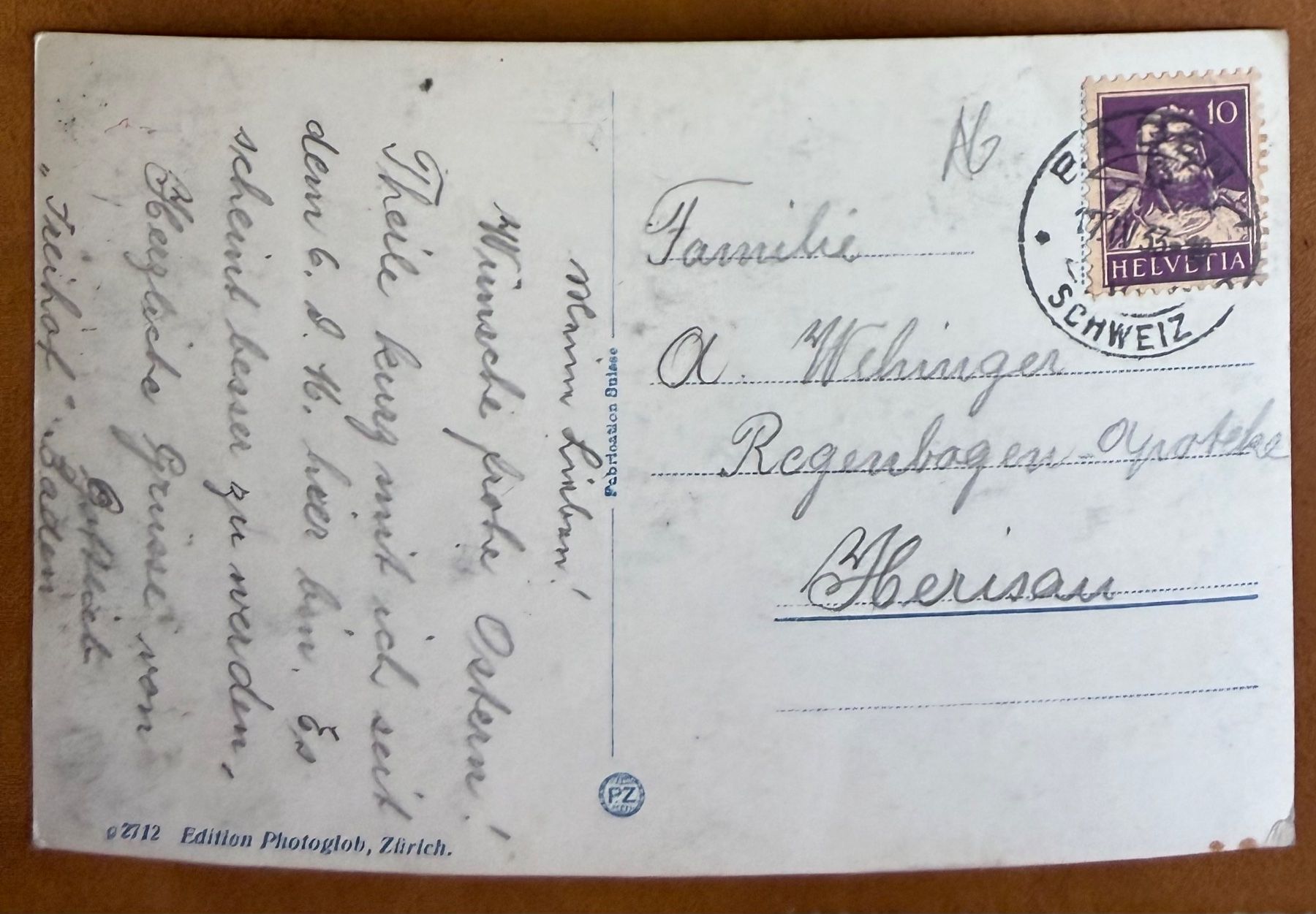 Ansichtskarten: Baden - Schloss Schartenfels 1933 – Gebraucht aus Lutry von Ediego 1