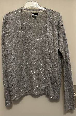 *** Pailletten Strickjacke Silbergrau Gr.M ***
