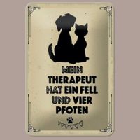 🔥 MEIN THERAPEUT HAT FELL Katze/Hund Blechschild🎀12x18 OVP