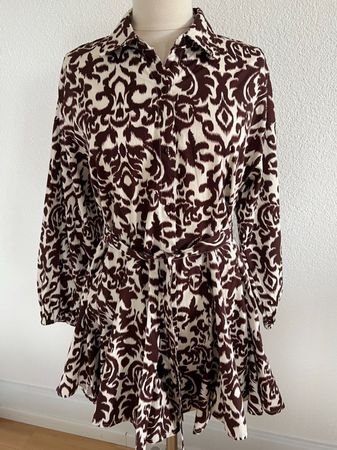 AMY & CLO Paris Damen Kleid in Gr. L, Braun/Beige, NEU