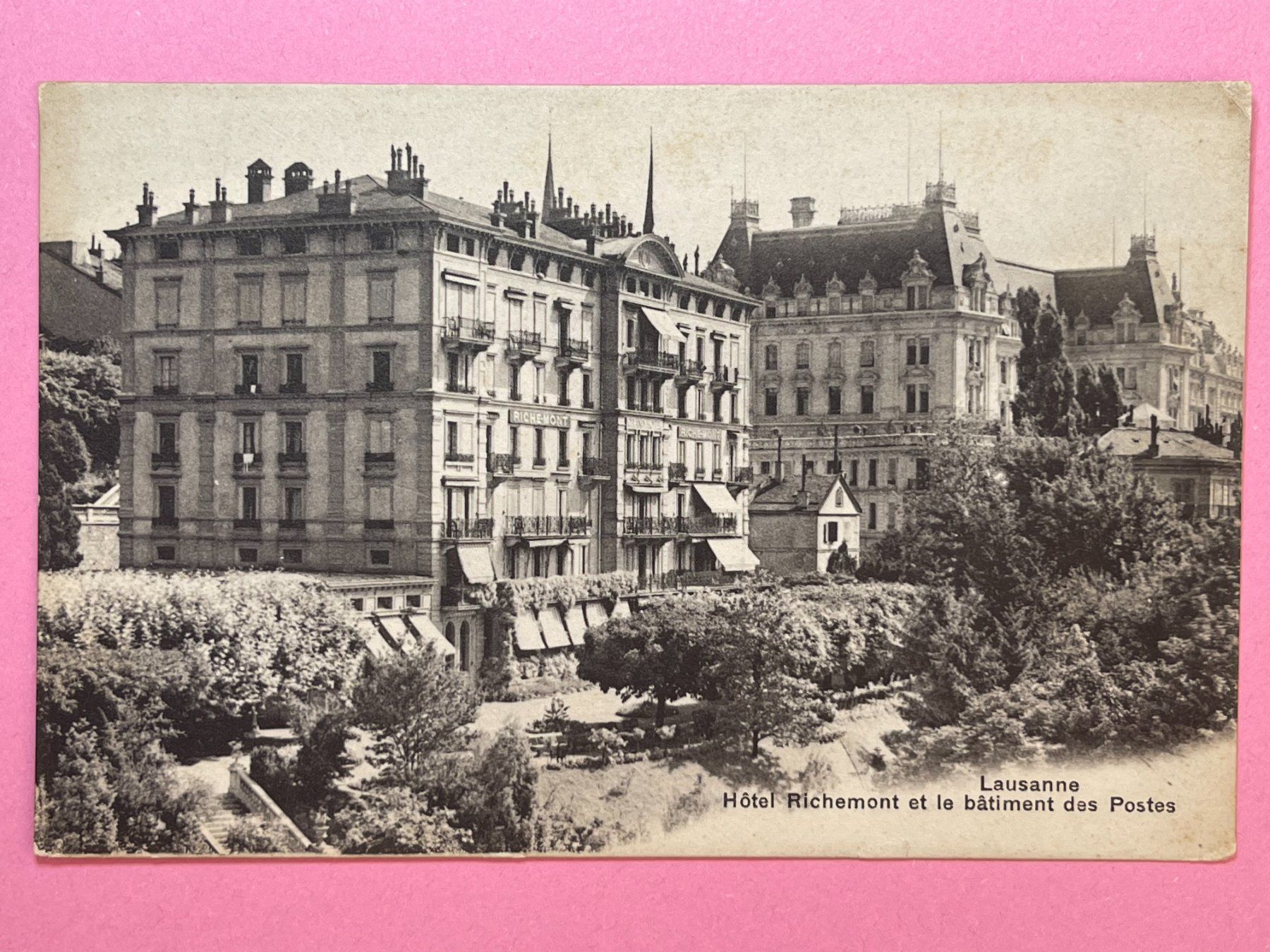 Cartoline postali: Lausanne, Hôtel Richemont – Usato da Steg VS venduto da danwer74