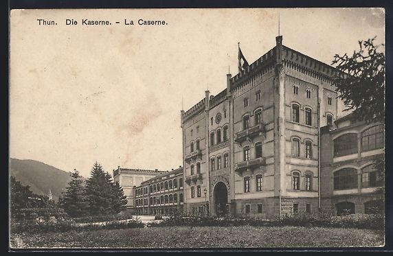 Cartoline postali: AK Thun, Kaserne mit Strassenpartie – Usato da Berlin venduto da bartko-reher