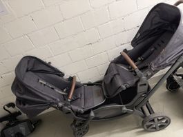 ABC Design Geschwisterkinderwagen grau 