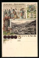 Litho Chur, Ortsansicht, Kurgäste und W
