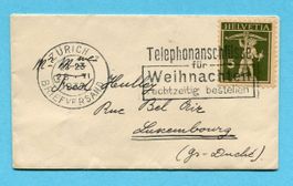 Briefli von Zürich nach Luxemburg 1932