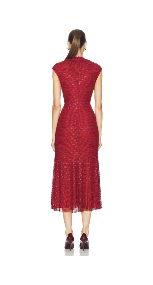 Self-Portrait Vestiti: Self Portrait Dress Rhinestone Fishnet Midi – Nuovo e nell'imballaggio originale da Altendorf venduto da Ro 4