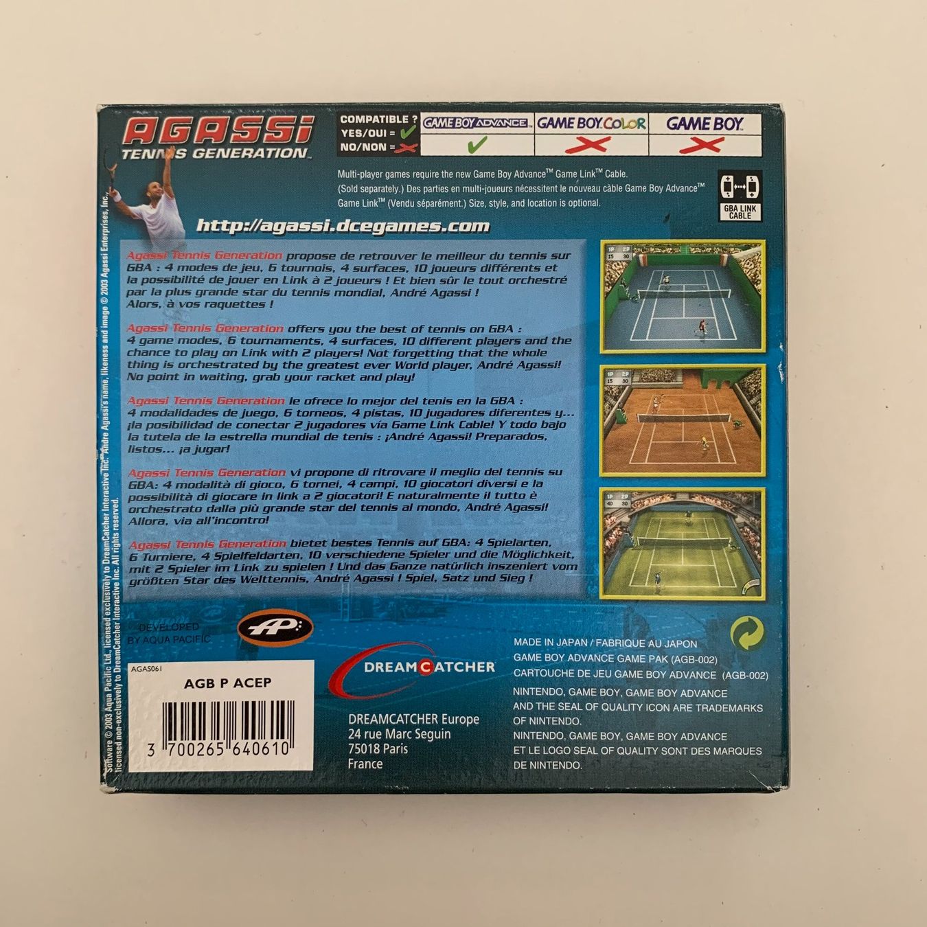 Nintendo Giochi: Agassi - Tennis Generation - GBA - OVP – Usato da Zürich venduto da Mephisto87 1