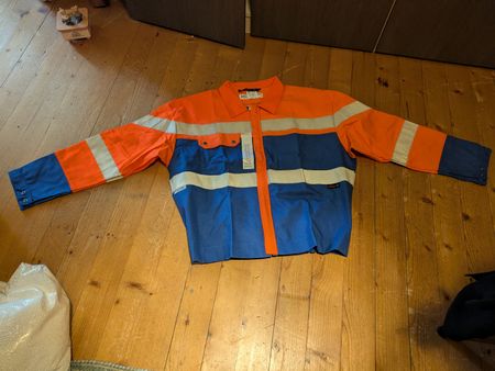 Arbeitsjacke Spilag Grösse 52-54 orange/blau neu