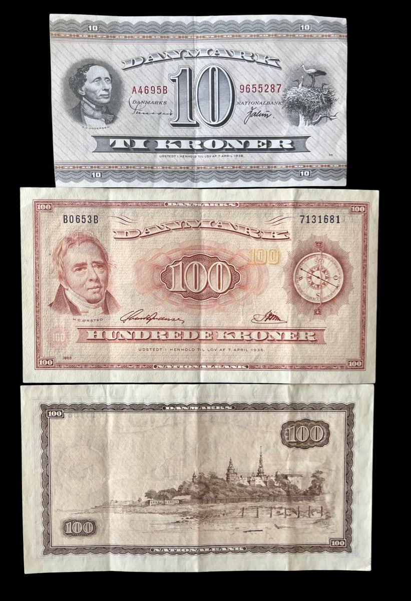 Banknoten: Dänemark 3 Banknoten  – Gebraucht aus Winterthur von Numismatica-Vitu