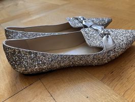 Jimmy Choo Loafer Glitzer Silber Grösse 39/40 gebraucht