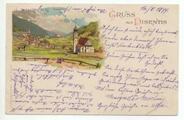 LITHO Gruss aus DISENTIS 1899
