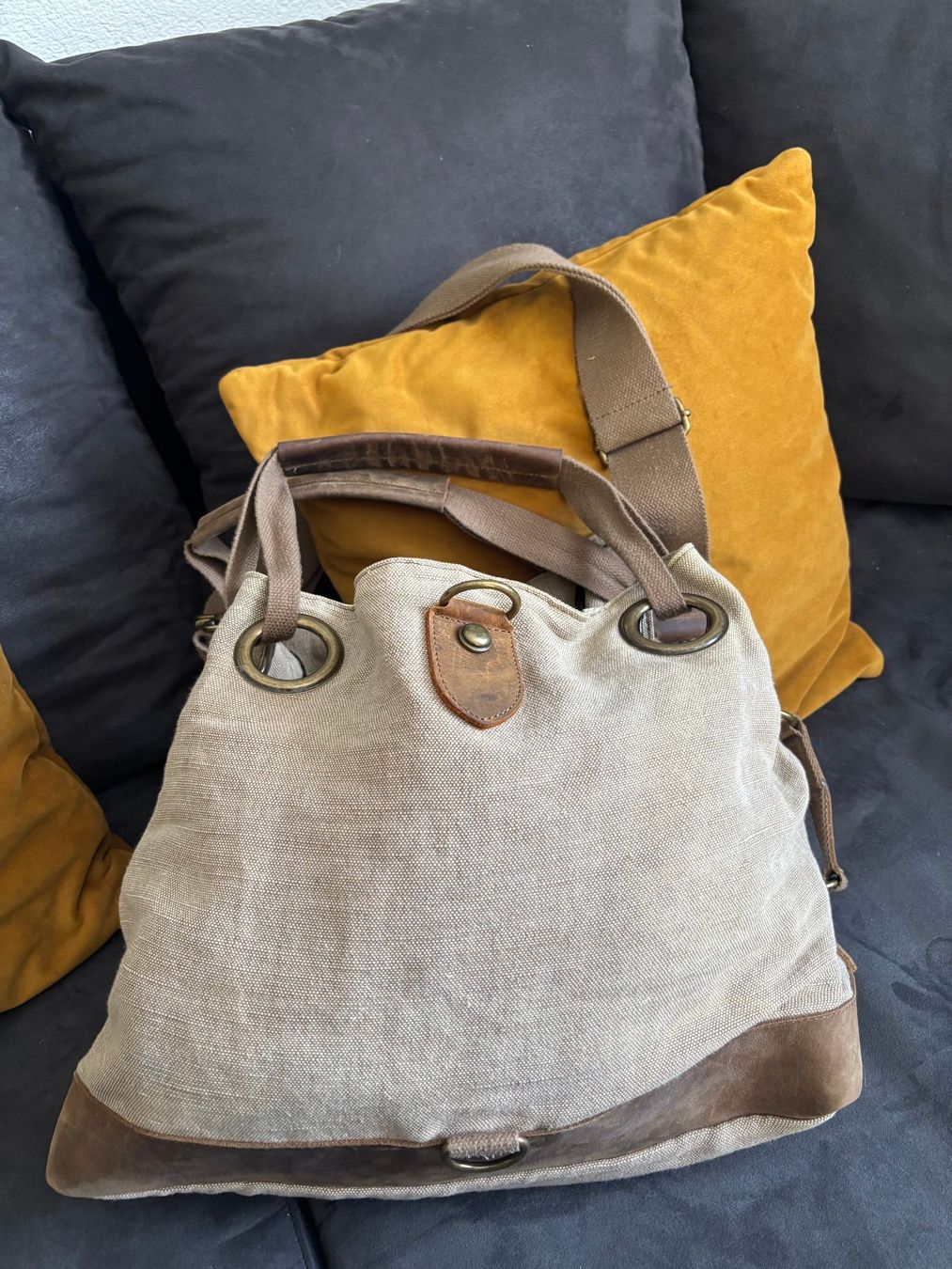 Borse da donna: CANVAS Tasche mit Lederteile – Usato da Merishausen venduto da yourdream 6