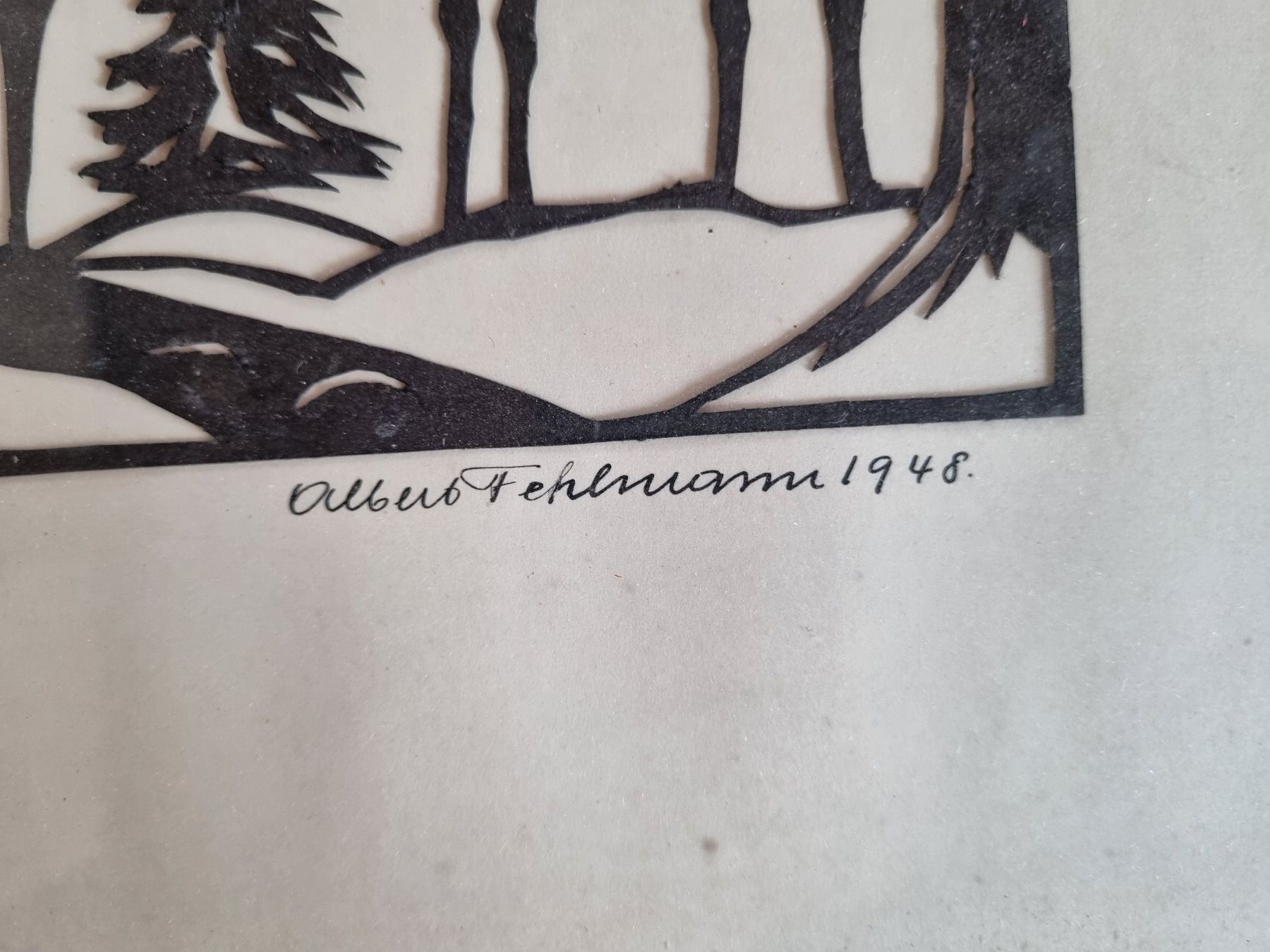 Grafica & Litografie: Original Scherenschnitt von Albert Fehlmann, signiert! – Usato da Trachslau venduto da bastet06 2