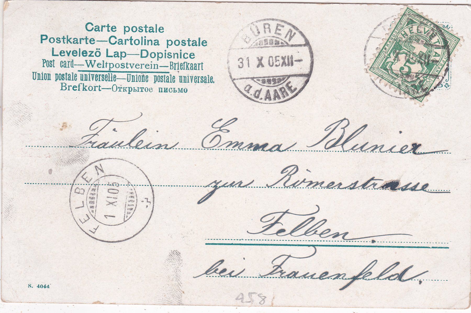 Cartoline postali: Kitsch Paar 1905 – Usato da Herisau venduto da Lisegrat2008 1