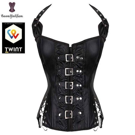 📌 Korsett aus Kunstleder für Damen XL