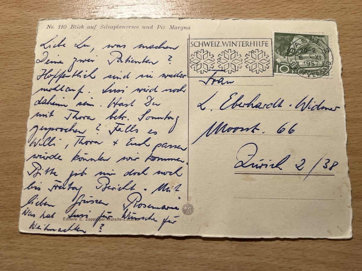 Cartoline postali: Alte Ansichtskarte Silvaplanersee, Graubünden, Schweiz 1957 – Usato da Hinwil venduto da Chuan2 1