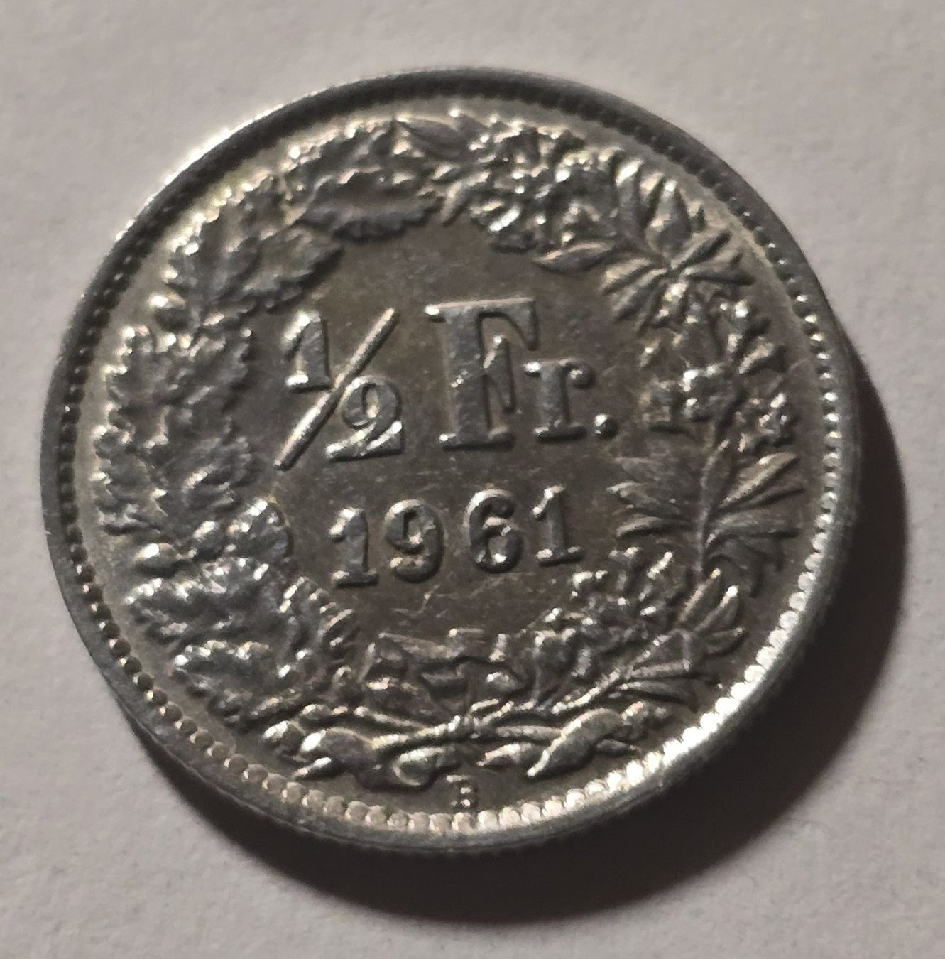 Alle Münzen: 50 Rp. 1961 Silbermünze – Gebraucht aus Hornussen von Corvette-
