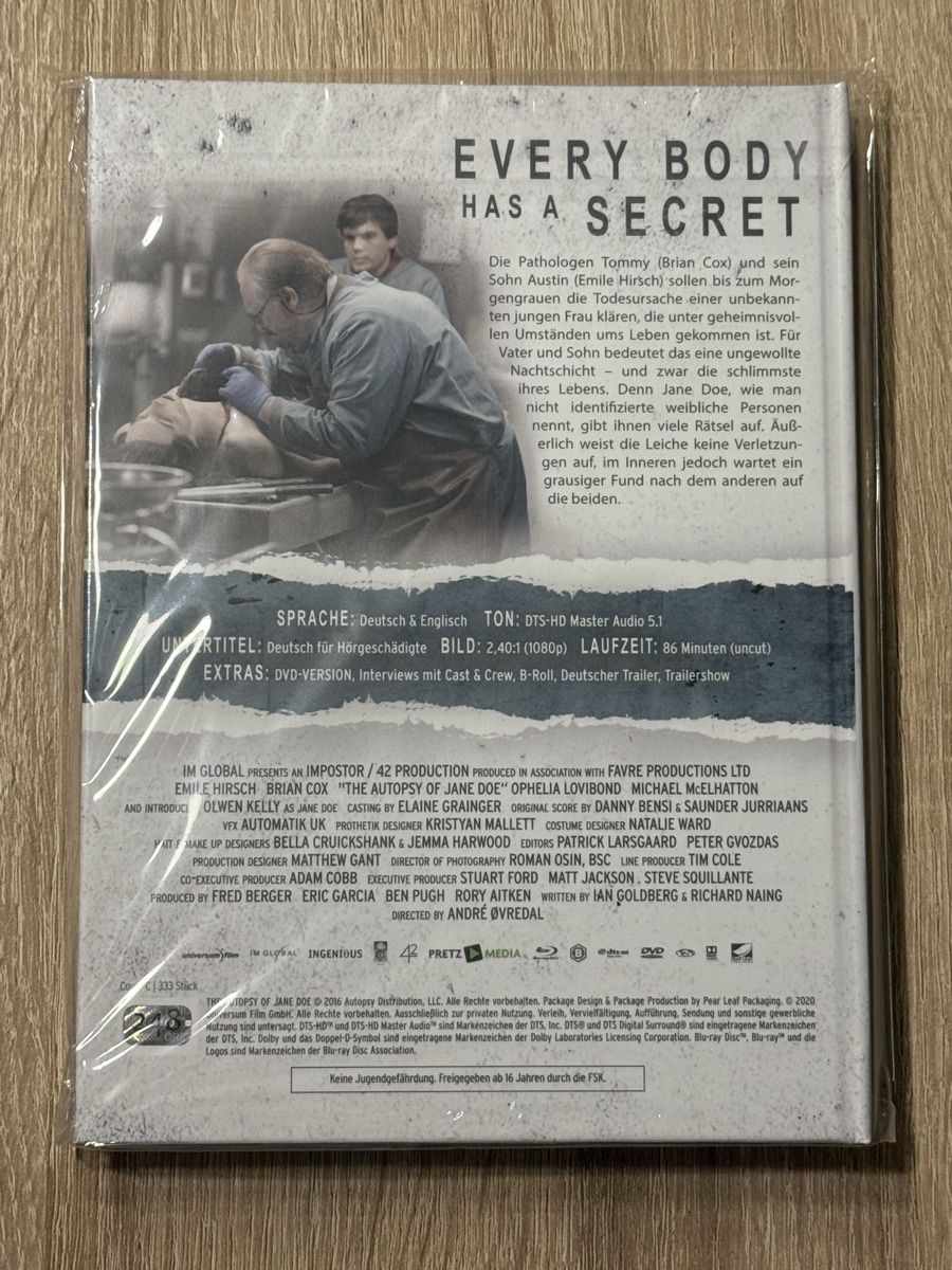 The Autopsy of Jane Doe - NEU/OVP Mediabook (Neu und originalverpackt ...