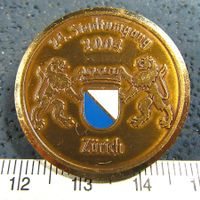 ZÜRICH 2004 STADTUMGANG ANSTECKNADEL GOLDIG