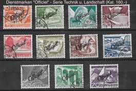 Serie Technik u. Landschaft mit Aufdruck "Officiel",  ab 1.-