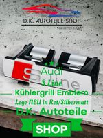 Audi S Line Kühlergrill Emblem Logo NEU in Rot/Silber Matt