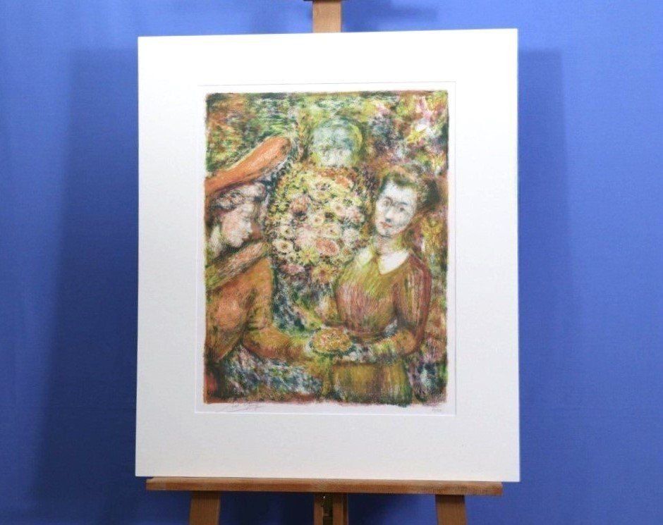 Grafica & Litografie: Edouard Goerg 1893-1969, Lithographie "Dédaration au fleurs" – Usato da Zug venduto da Kunst-Fundgrube 4